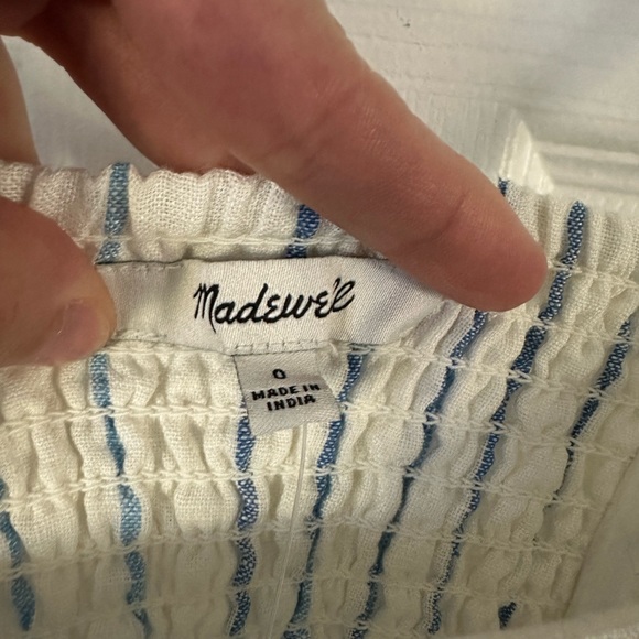 Madewell Midi Dress in Linen Stripe NWT - Picture 4 of 8